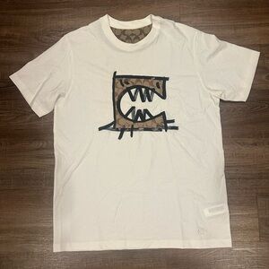 Coach White Tee with Brown Graphic